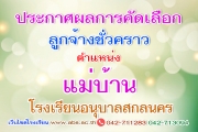 ประกาศ ผลผู้ผ่านการคัดเลือกบุคคลเพื่อเป็นลูกจ้างชั่วคราว(จ้างเหมาบริการ)ในโรงเรียนอนุบาลสกลนคร
