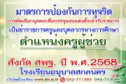 มาตรการป้องกันการทุจริตในการสอบแข่งขันเพื่อบรรจุและแต่งตั้งบุคคลเข้ารับราชการเป็นข้าราชการครูและบุคลากรทางการศึกษาตำแหน่งครูผู้ช่วย สังกัดสำนักงานคณะกรรมการการศึกษาขั้นพื้นฐานปี พ.ศ. 2568